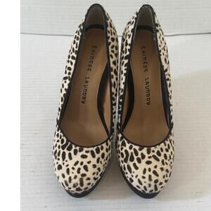 Women's Chinese Laundry Wave Length Animal Print Platform Pump High Hells Sz 7